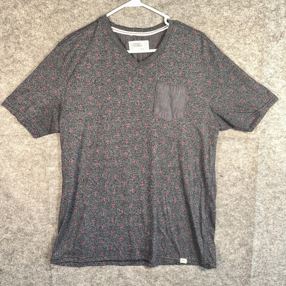 Retro Free Planet " Red Anchors‎ " Men's XL  T-Shirt